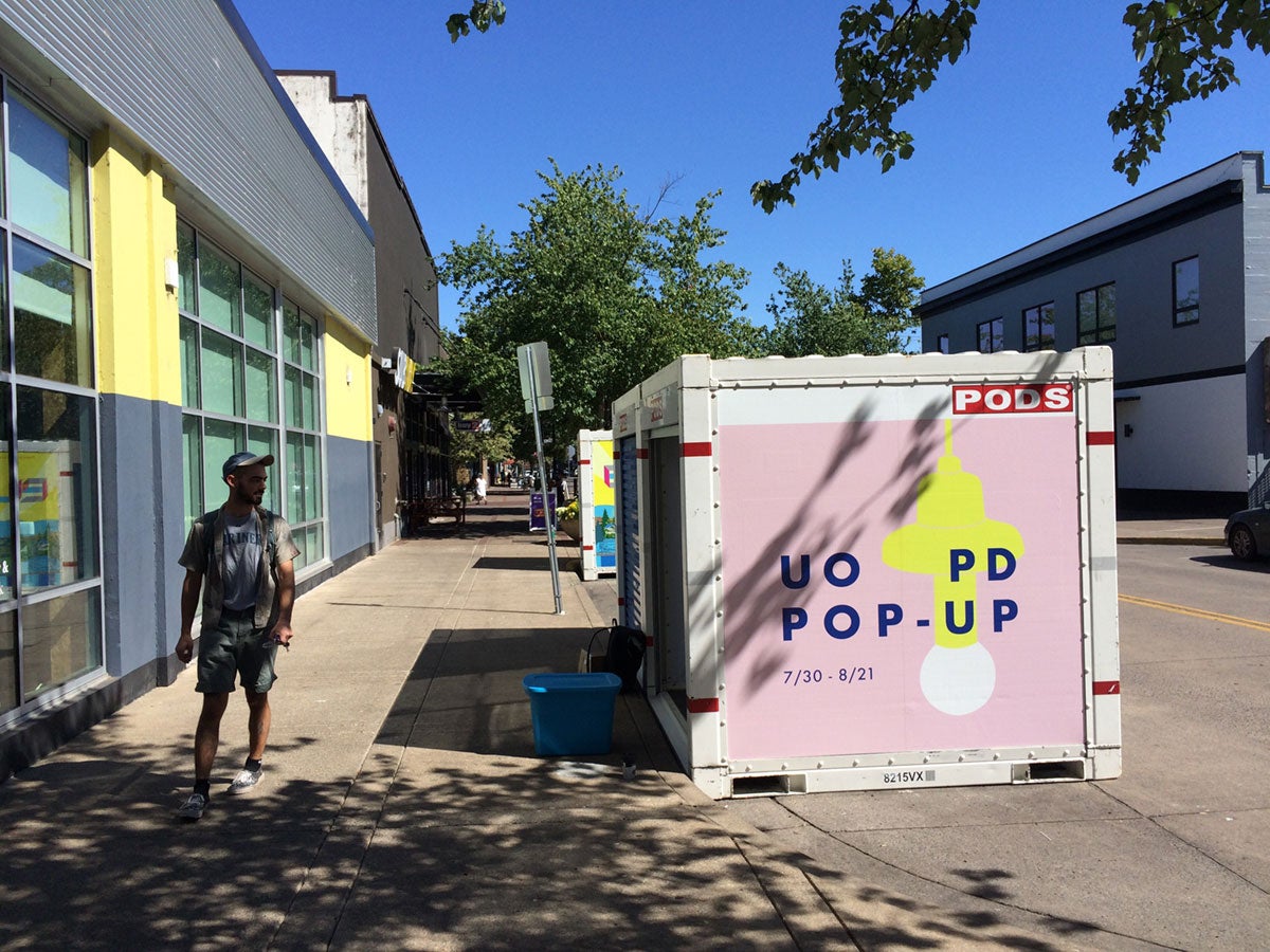 Pop-up shop on Olive Street in downtown Eugene