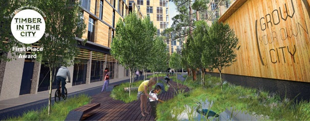 “Grow Your Own City” was the UO’s winning entry in the “Timber in the City: Urban Habitats” contest.