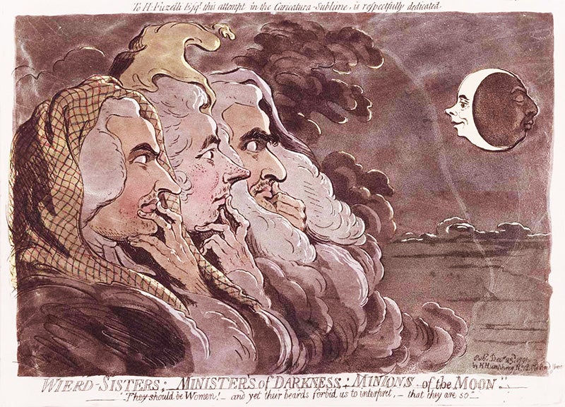 Gillray's 1791 work Wierd [sic] Sister, Ministers of Darkness, Minions of the Moon