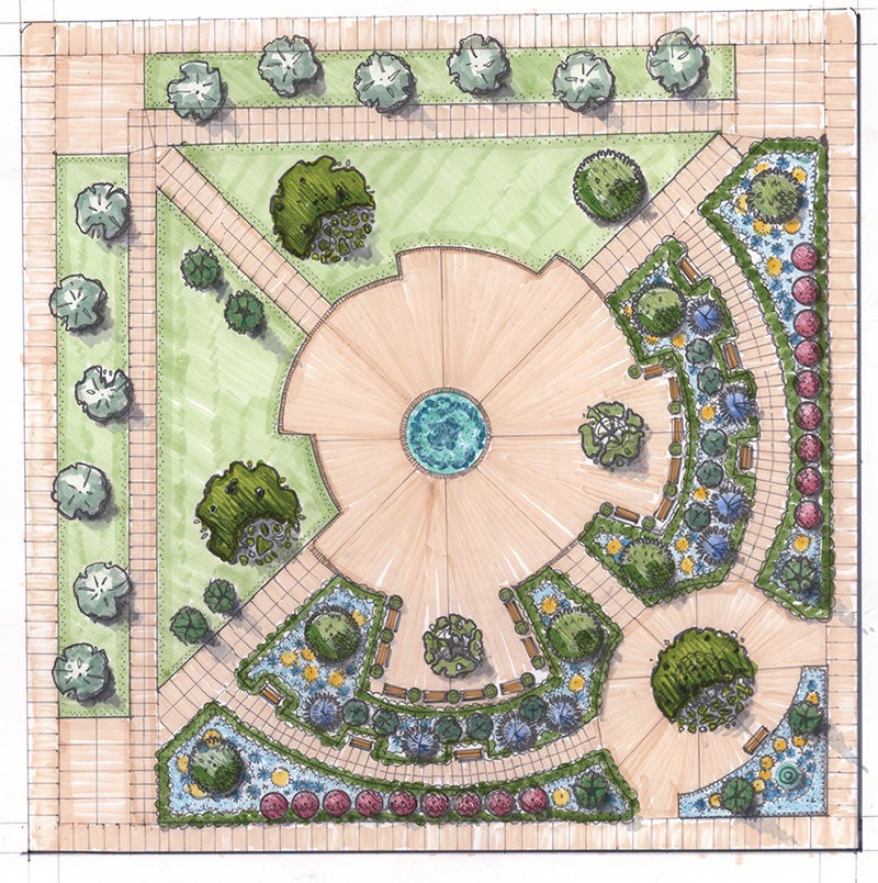 A formal garden design by Russell Martinelli.