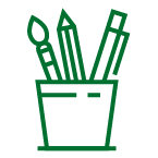 Green art supplies icon
