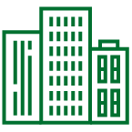 Green buildings icon
