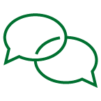 Green speech bubble icons