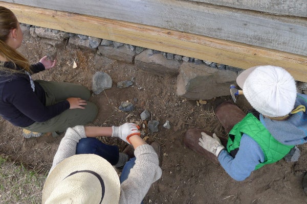 Field School participants in 2014 stabilize foundation