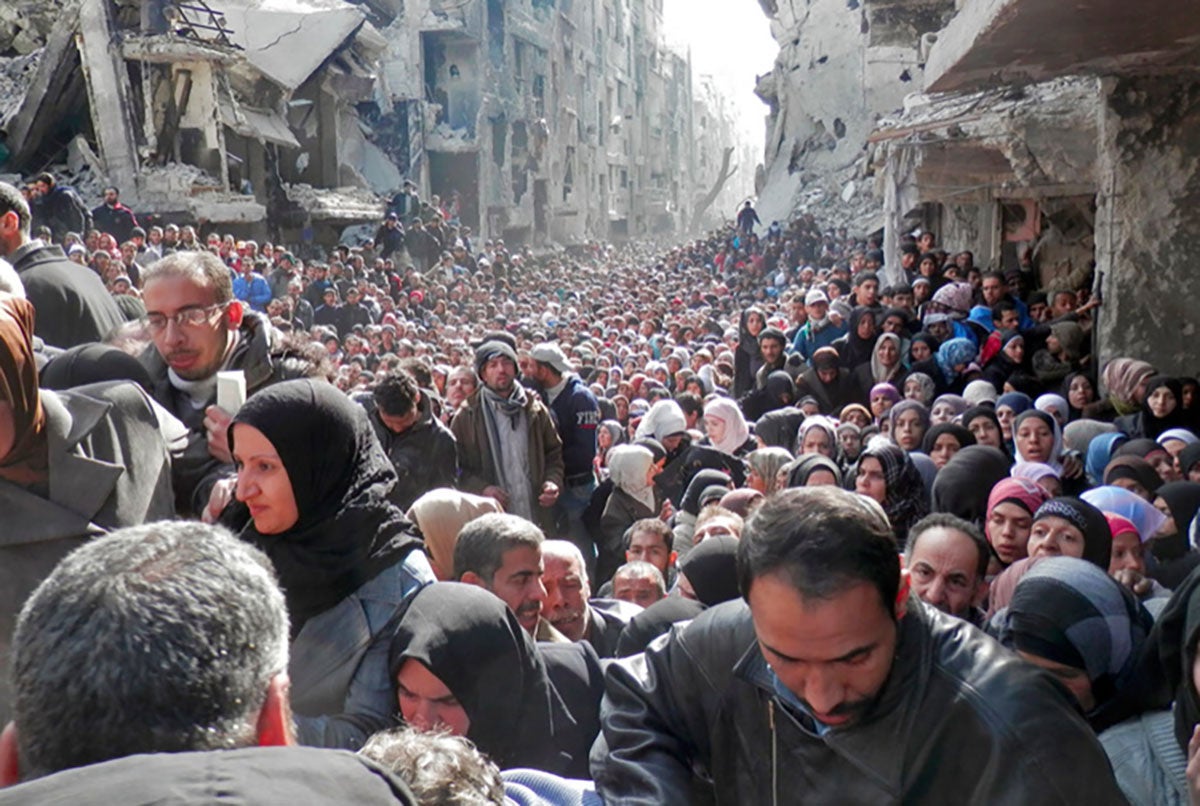 crowd of people on the street