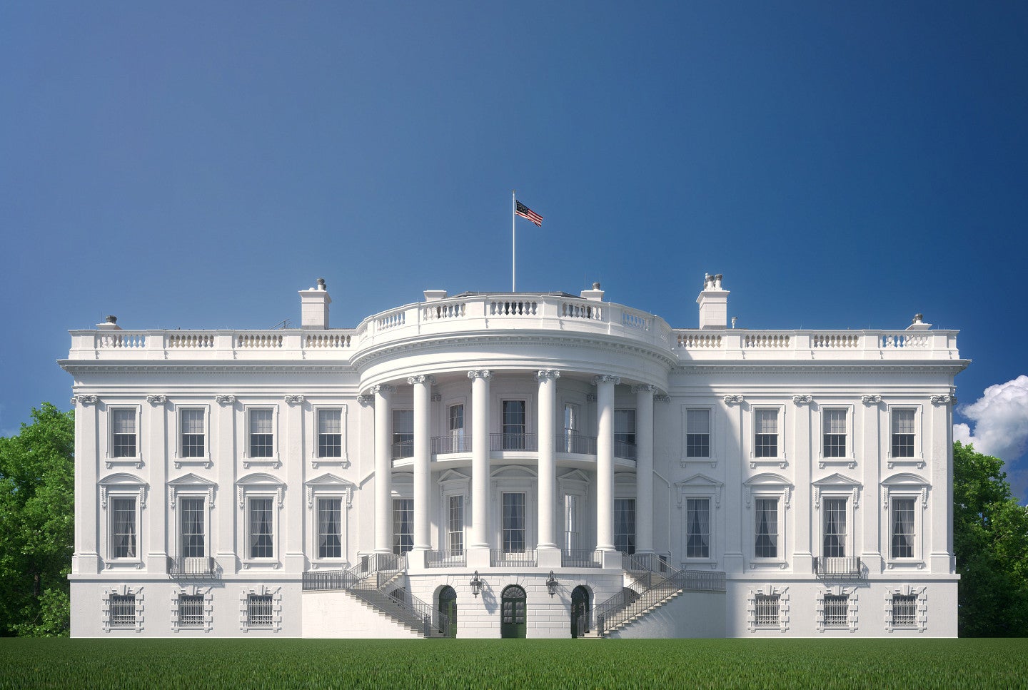Photograph of the US capital, White House. 