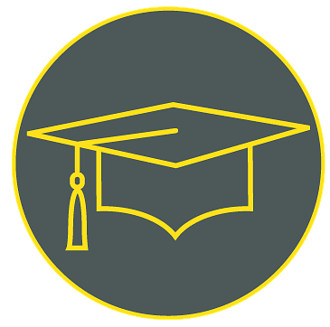 Line art of a graduation cap