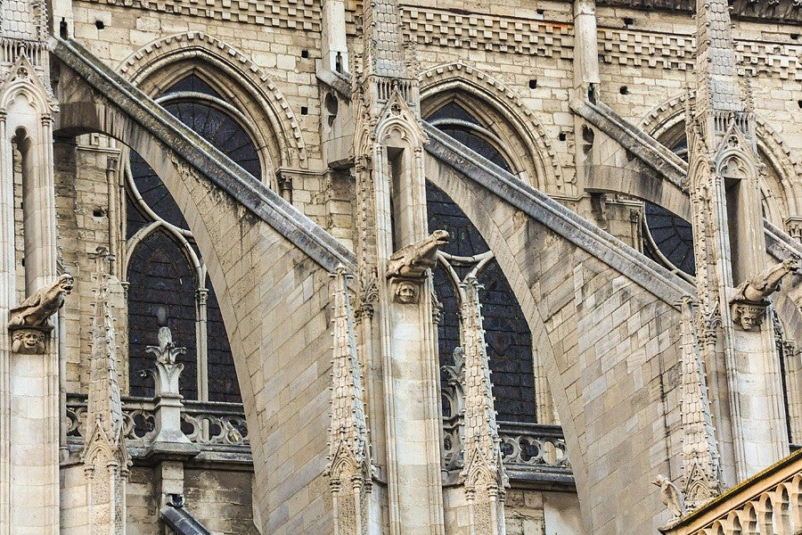 Close up of gargoyles on a gothic cathedral. 