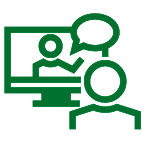 Green asynchronous learning icon
