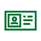 Green ID card icon