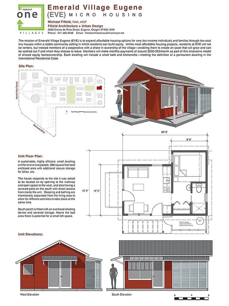 Fifield’s tiny house design for Emerald Village.