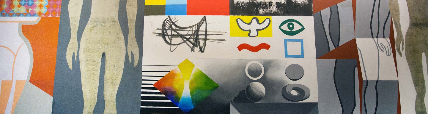 Colorful Abstract Mural in Lawrence Hall