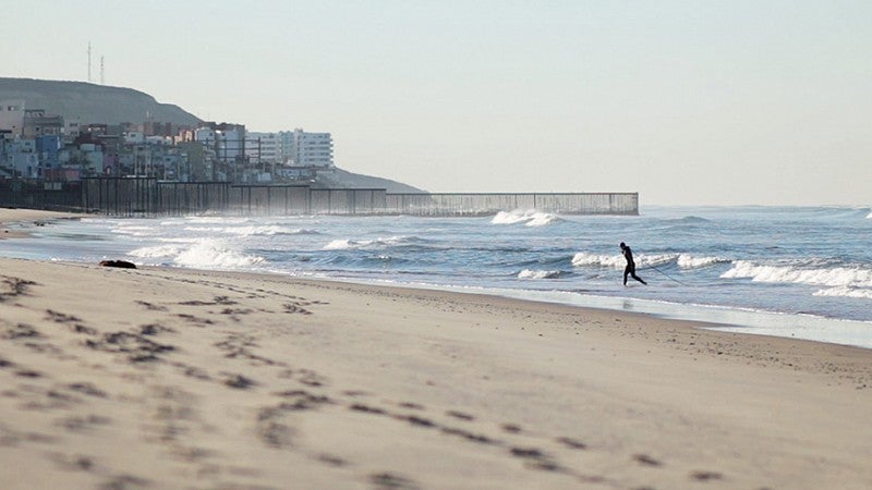 border at beach