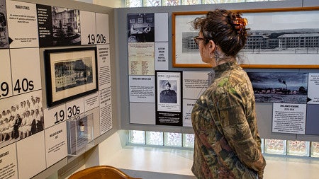 student focusing on timeline of the hospital