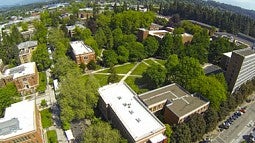 aerial photo of UO campus