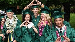 students at commencement