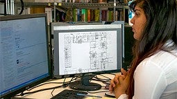 Woman working at computer