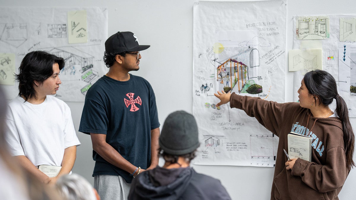 24 Bruton Design Intensive photo of students presenting concepts.