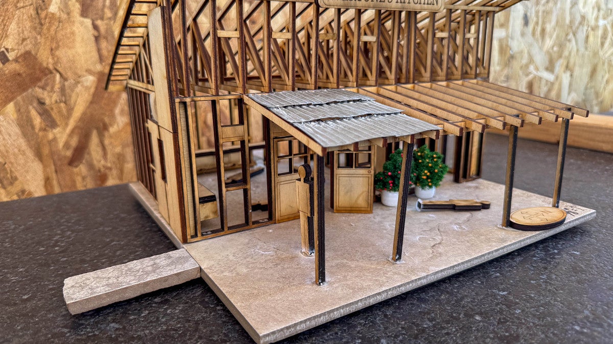 Model of the outdoor kitchen. 