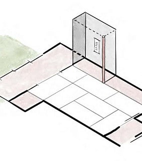 The intimate scale, a sketch of an interior ryokan.