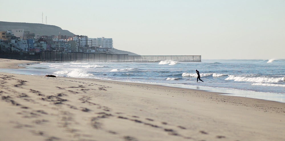 border at beach