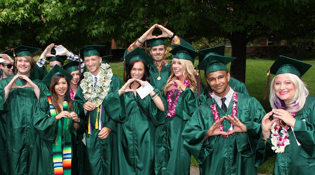 students at commencement