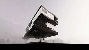 RALX's take on Frank Lloyd Wright's Hollyhock house for a design competition