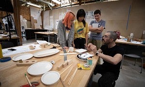Product Design students work with Tom Bonamici