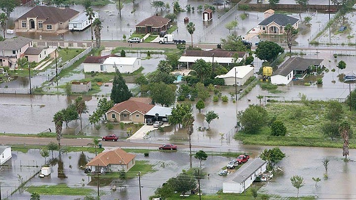 Aerial view of flood, courtesy Wikimedia