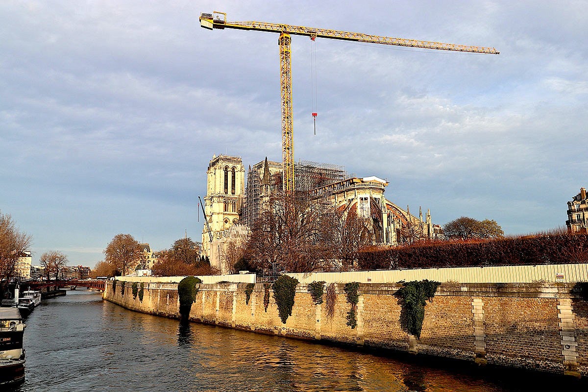 Photo of Notre Dame de Paris under reconstruction