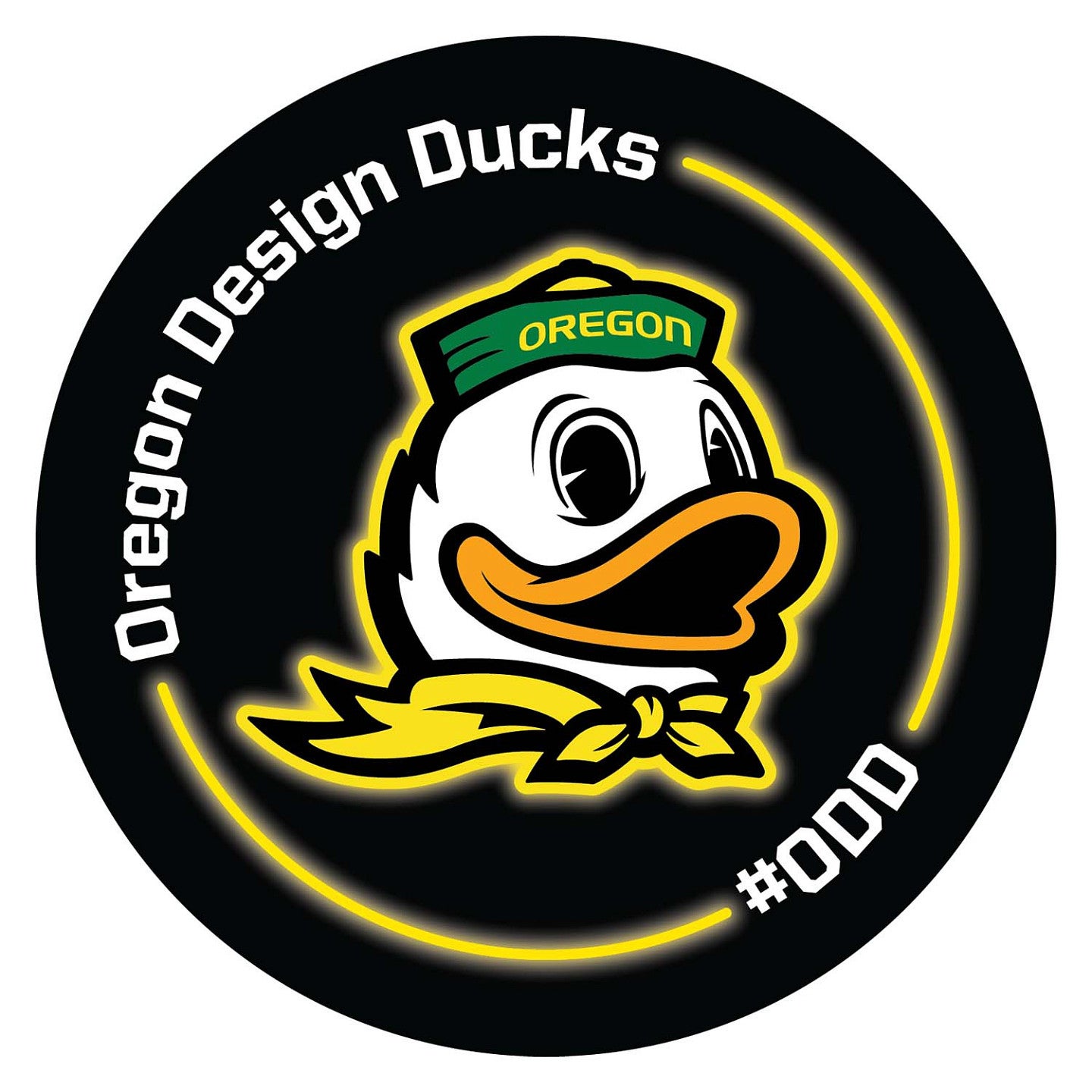 Full color sticker. Shows Duck logo with text "Oregon Design Ducks" and "#ODD"