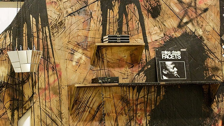 artwork with Miles Davis album