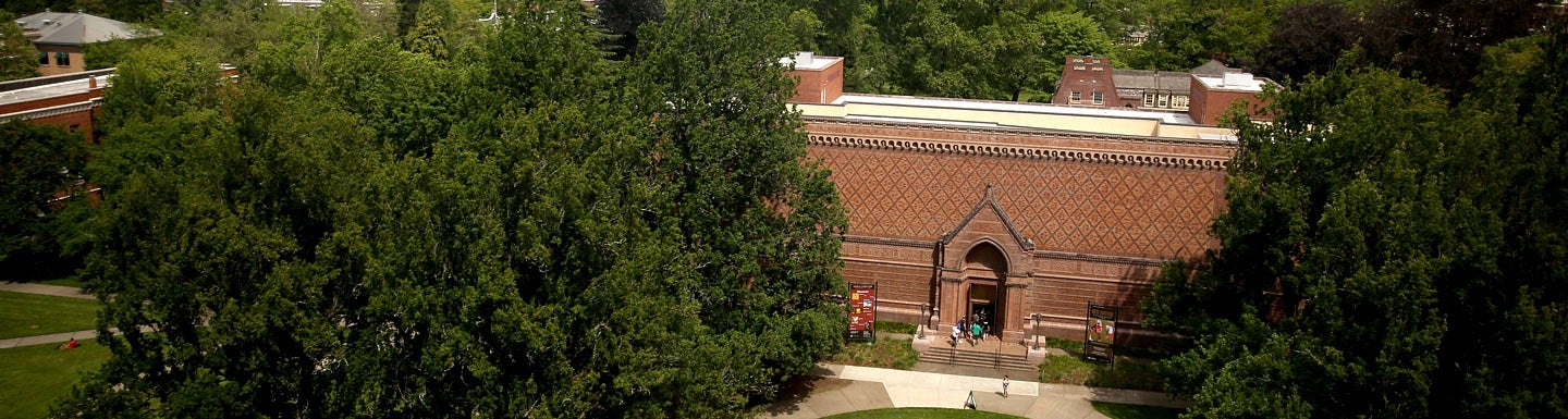 Aerial view of the Jordan Schnitzer Museum of Art