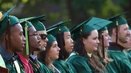 students at commencement
