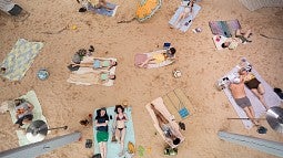 People laying on the beach