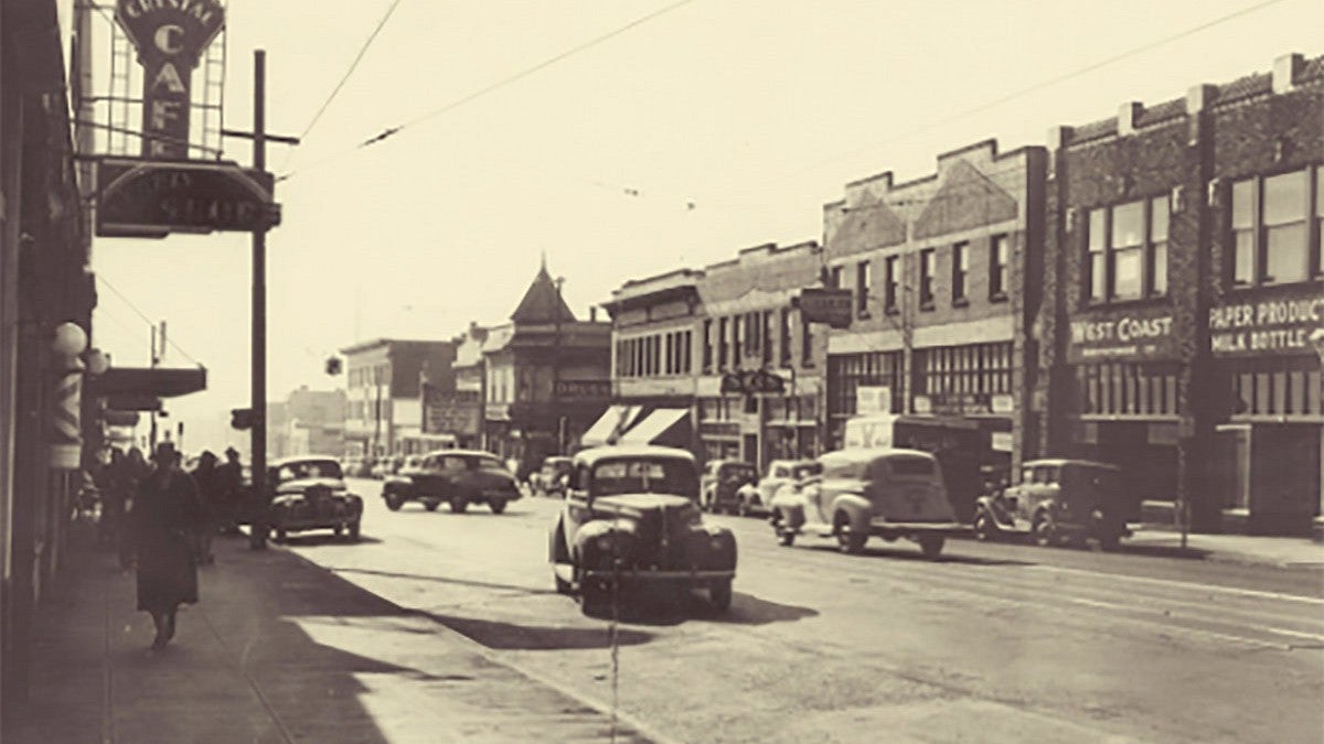Photo of Portland's Albina neighborhood in 1950s