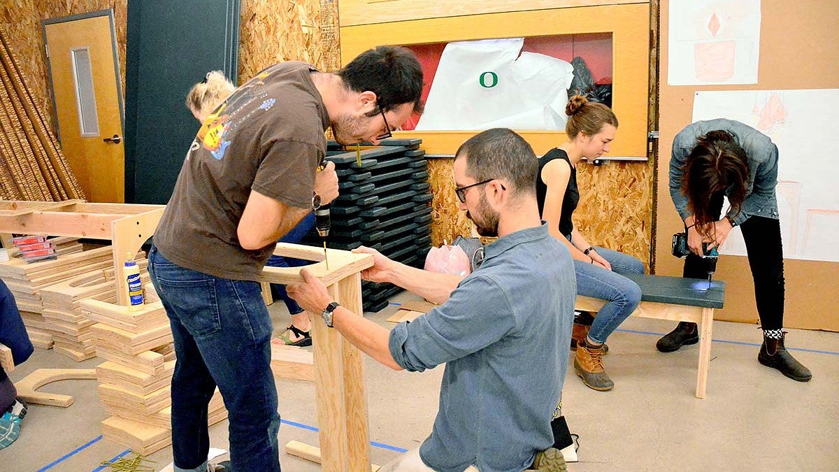 students build furniture for the feast
