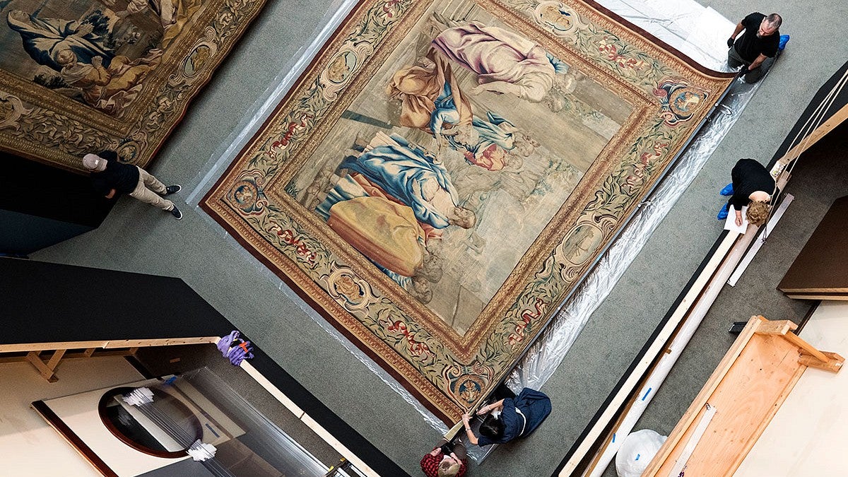 view of tapestry from above
