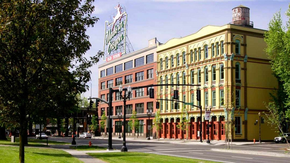 Street view of White Stag Block in Portland