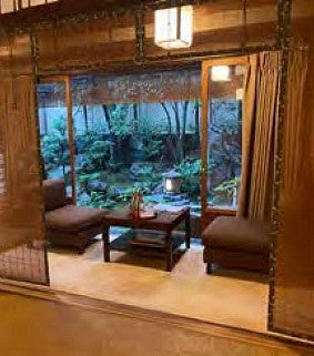 Photograph of the interior of a Ryokan room
