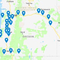 Map of Oregon sites